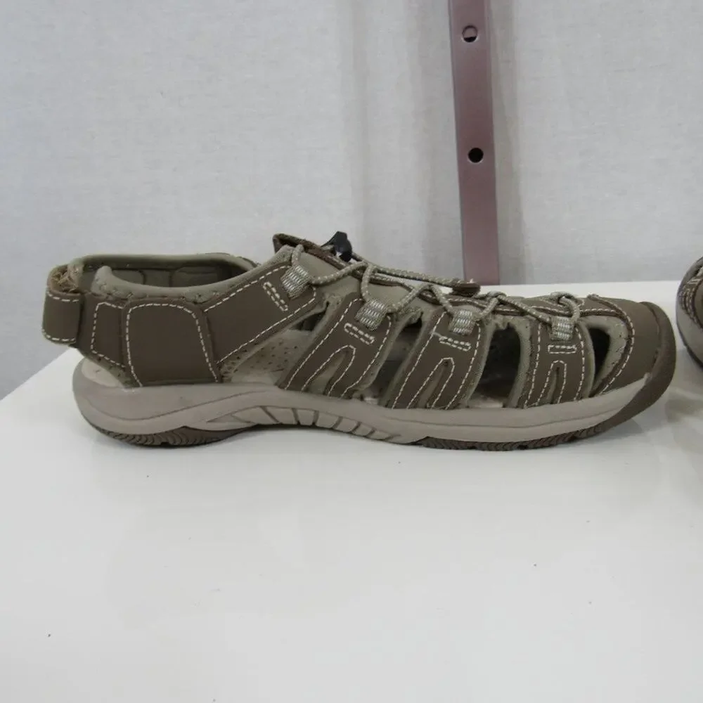 Khombu Crystal River Sandals Brown Olive Fisherman Sport NWOT Hiking Size 7